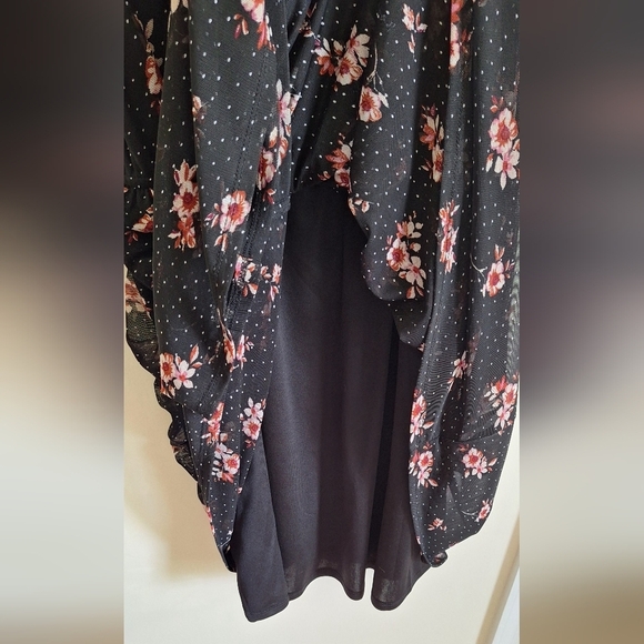 Charlotte Russe Black Floral Mesh Dress - Size L - Picture 7 of 11